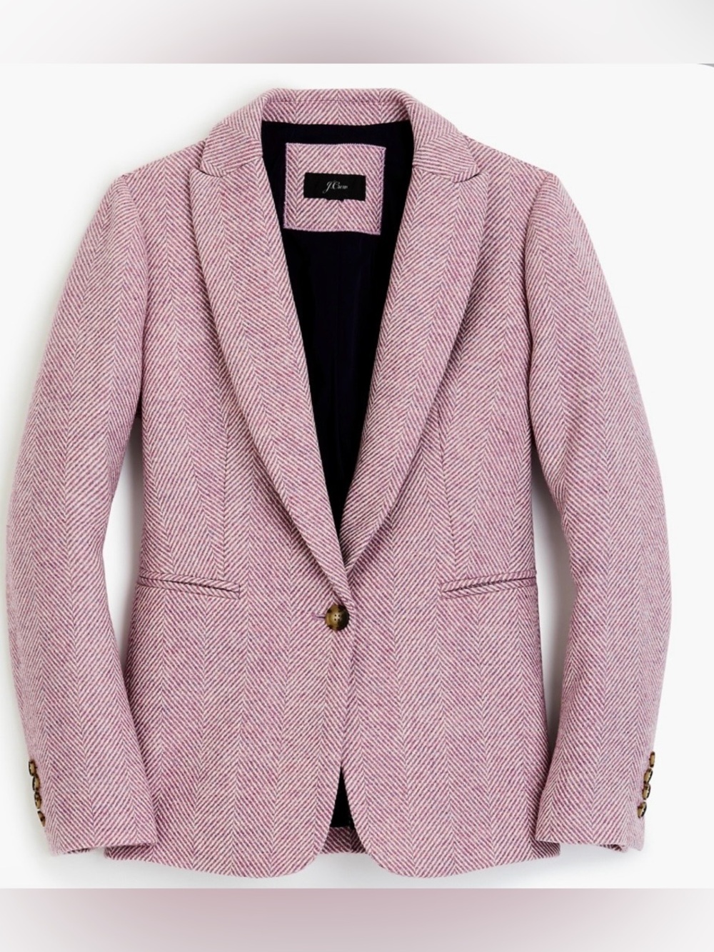 J. Crew NWT Parke Purple Herringbone English Wool Blazer Size 4